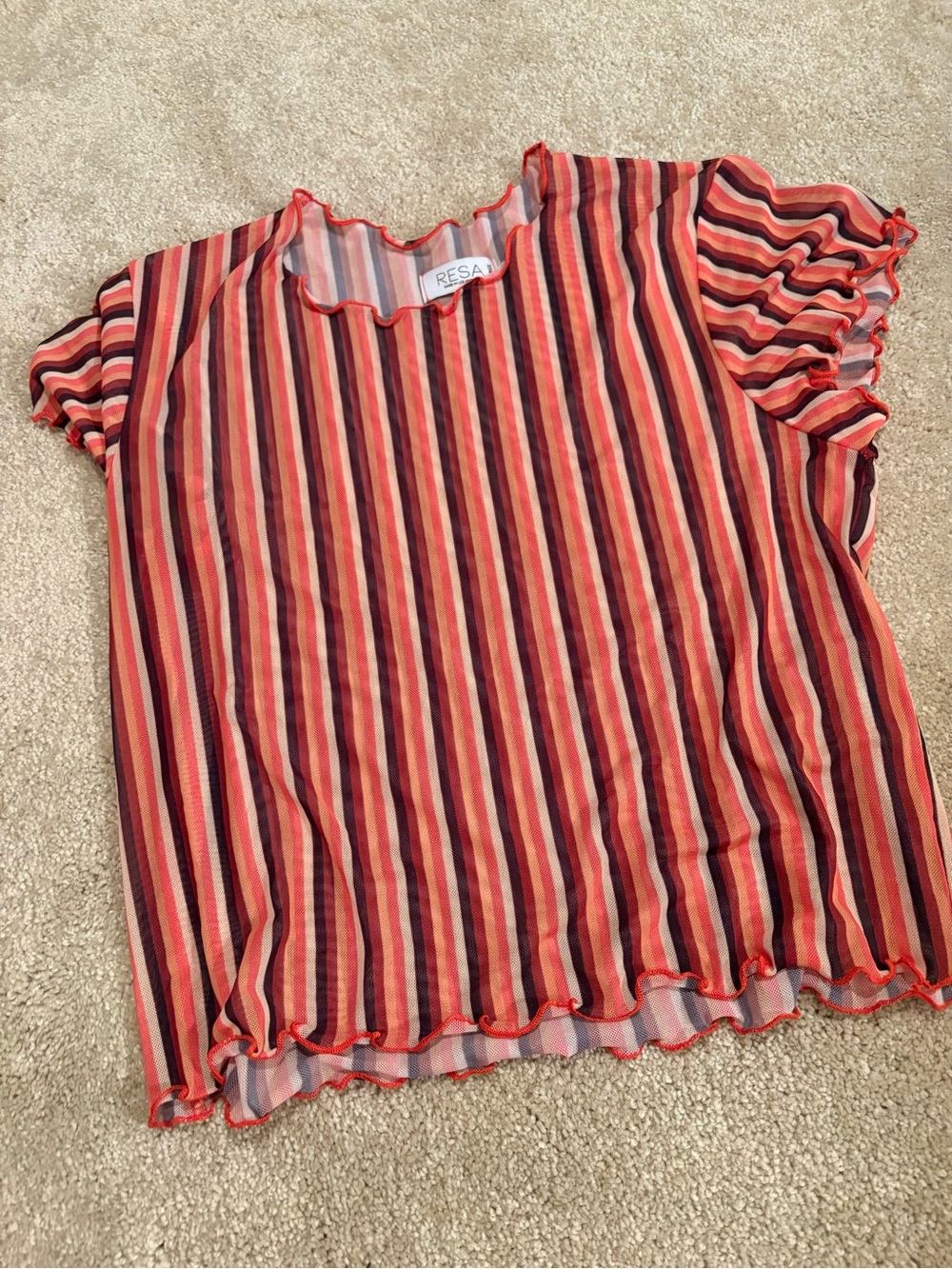 RESA Baby Tee in Studio 54 print Mesh Top